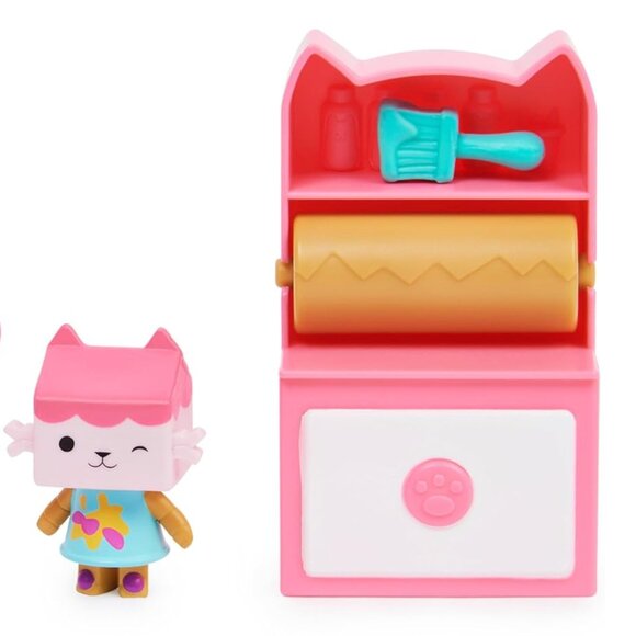 Gabbys Dollhouse Art Studio Action Figure Set Baby Box Cat Paint Palette - Picture 4 of 7